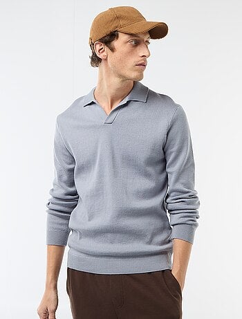 Camisola gola polo em malha