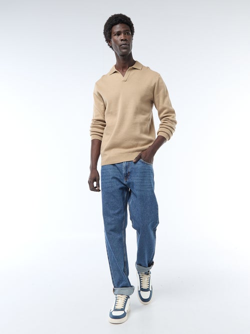 Camisola gola polo em malha - Kiabi