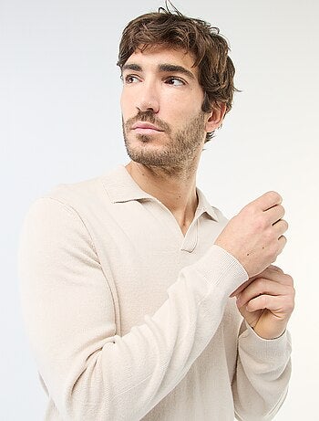 Camisola gola polo em malha