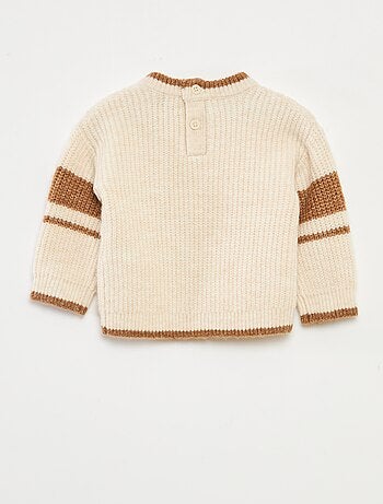 Camisola gola redonda bicolor