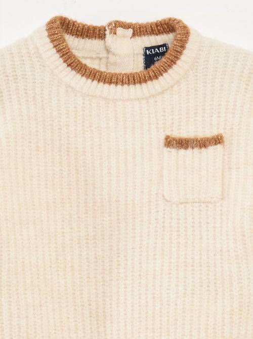 Camisola gola redonda bicolor - Kiabi