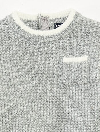 Camisola gola redonda bicolor