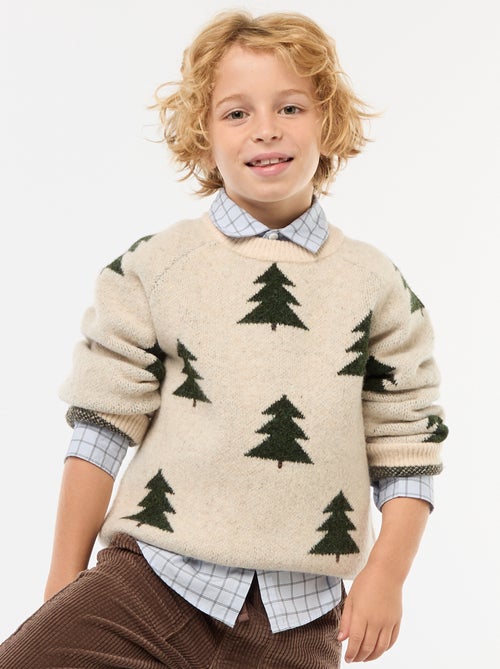 Camisola gola redonda com desenho - Kiabi