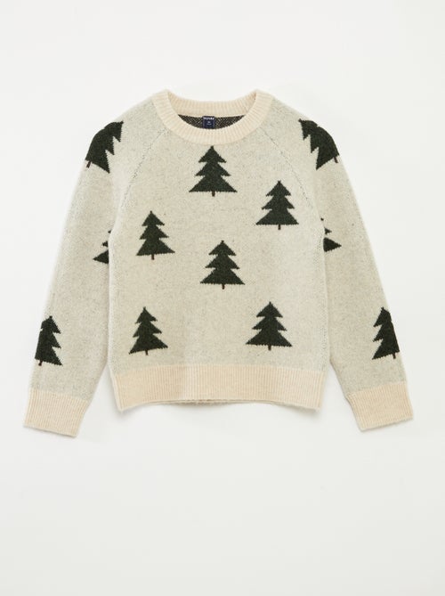 Camisola gola redonda com desenho - Kiabi