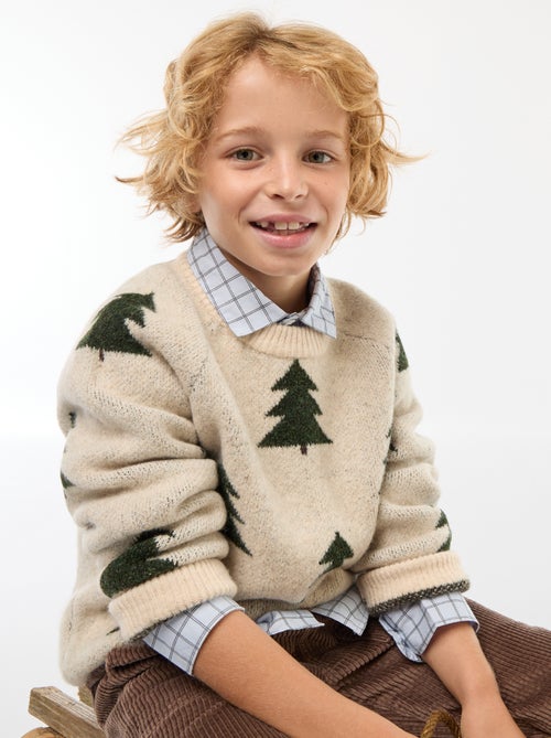 Camisola gola redonda com desenho - Kiabi