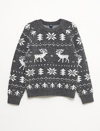 Camisola de gola redonda com desenho