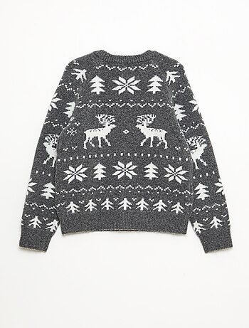 Camisola de gola redonda com desenho