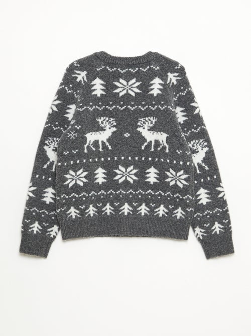 Camisola gola redonda com desenho - Kiabi