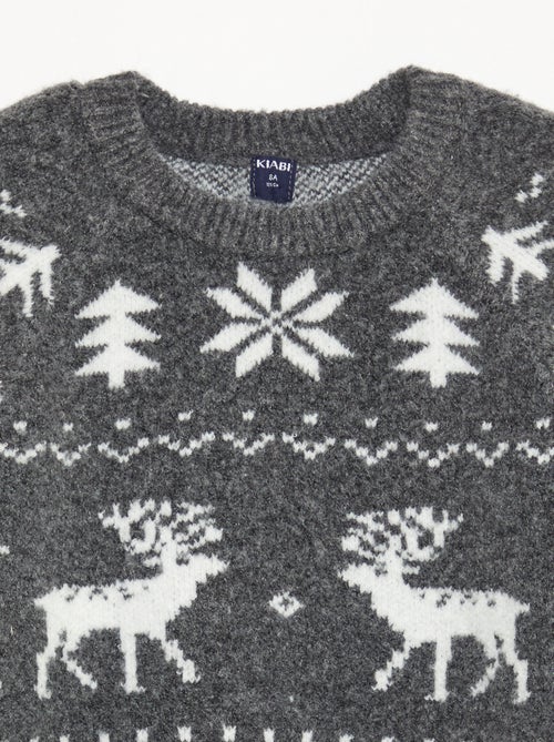 Camisola gola redonda com desenho - Kiabi