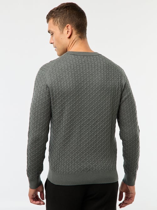 Camisola gola redonda mini trança lisa - Kiabi