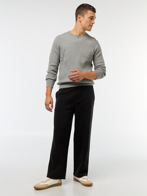 Camisola gola redonda mini trança lisa - Kiabi