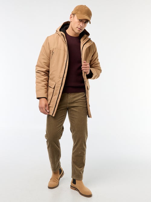 Camisola gola redonda texturizada lisa - Kiabi