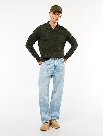 Camisola gola xaile lisa