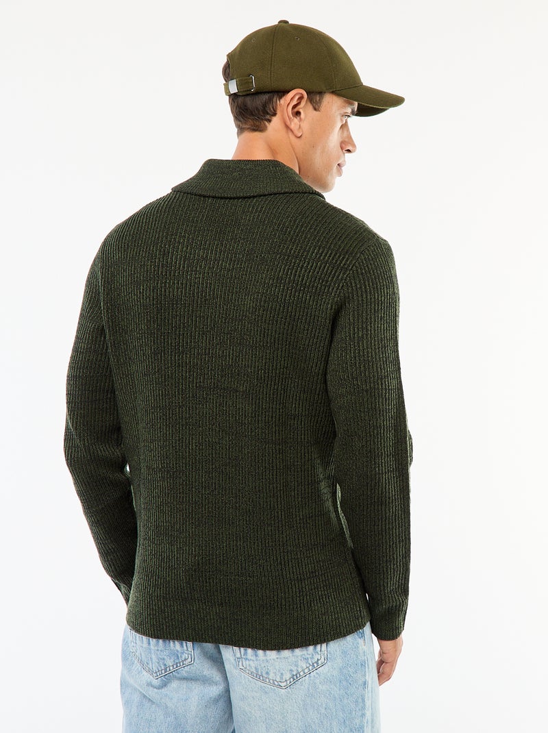 Camisola gola xaile lisa Caqui - Kiabi