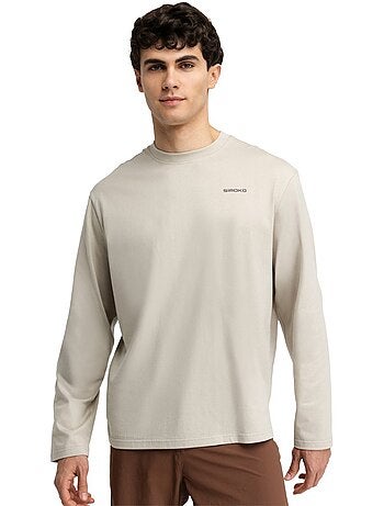 Camisola gravel de algodão e manga comprida homem