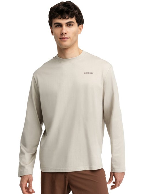 Camisola gravel de algodão e manga comprida homem - Kiabi