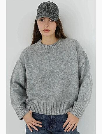 Camisola grossa de gola redonda com toque extra macio hiccup