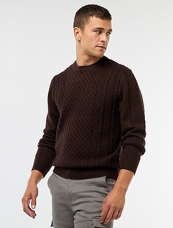 Camisola grossa de malha com torcidos