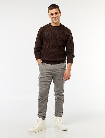 Camisola grossa de malha com torcidos