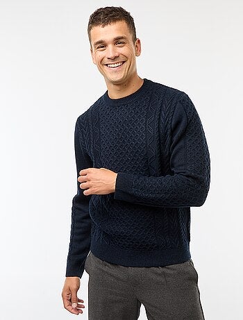 Camisola grossa de malha com torcidos