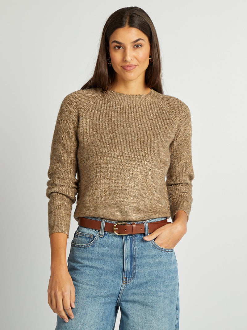 Camisola grossa em malha de fantasia AMARELO - Kiabi