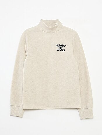 Camisola interior com bordado em algodão liso