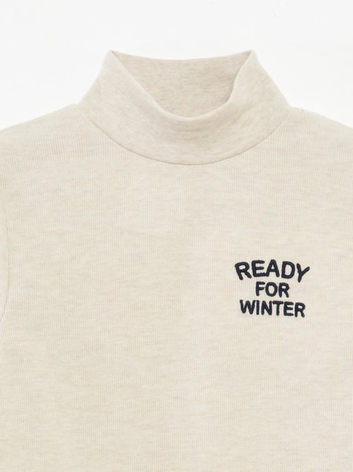 Camisola interior com bordado em algodão liso - Kiabi