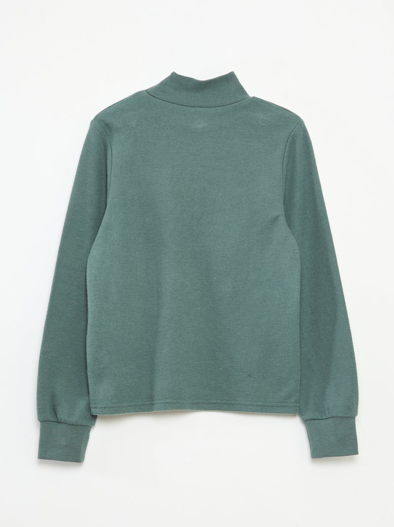 Camisola interior com bordado em algodão liso Verde - Kiabi