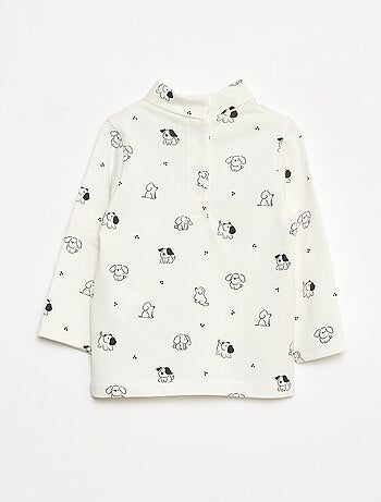 Camisola interior de gola alta com estampado