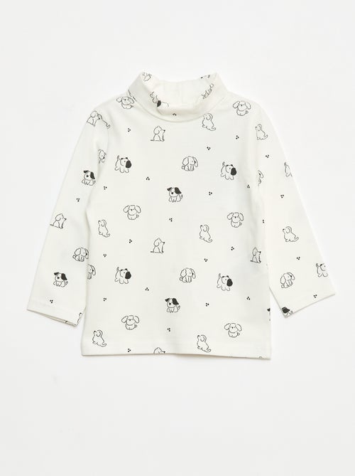 Camisola interior de gola alta com estampado - Kiabi