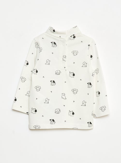 Camisola interior de gola alta com estampado - Kiabi