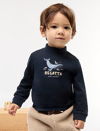 Camisola interior de gola alta com estampado em relevo