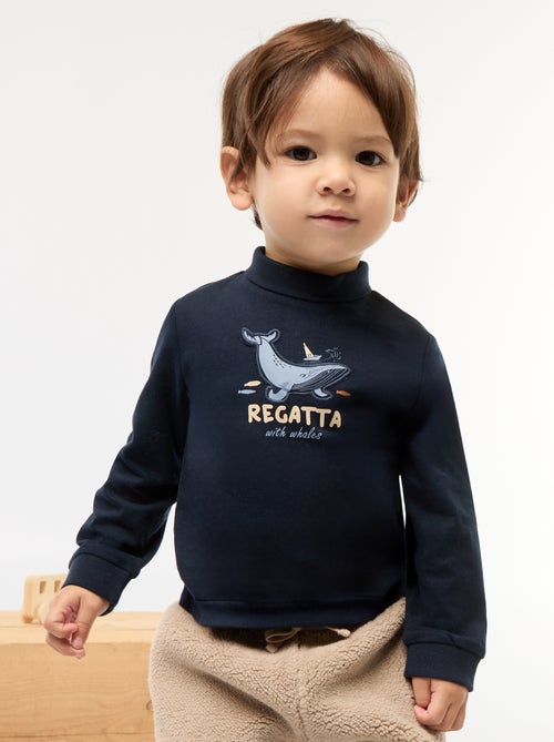 Camisola interior de gola alta com estampado em relevo - Kiabi