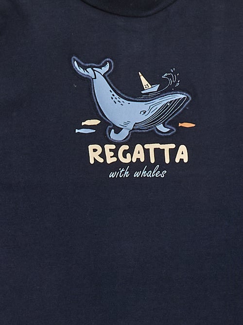 Camisola interior de gola alta com estampado em relevo - Kiabi