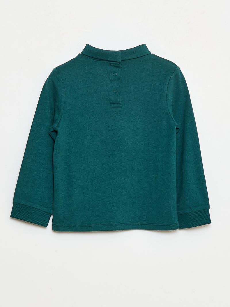 Camisola interior de gola alta com estampado em relevo Verde - Kiabi