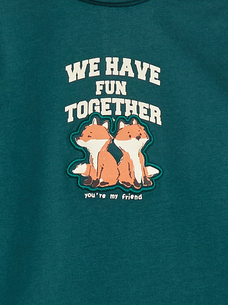 Camisola interior de gola alta com estampado em relevo Verde - Kiabi