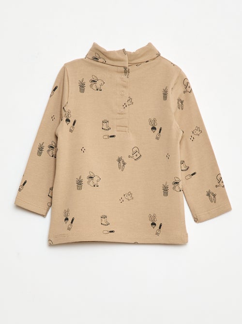 Camisola interior de gola alta com padrão - Kiabi