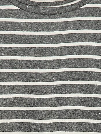 Camisola interior de gola alta com riscas