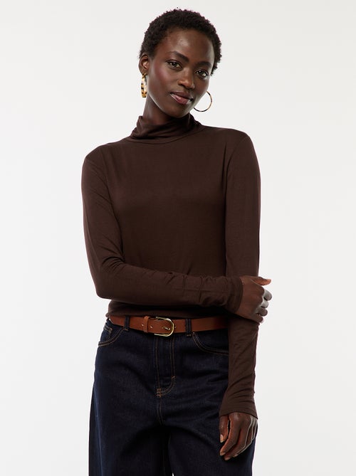 Camisola interior de gola alta e mangas compridas - Kiabi