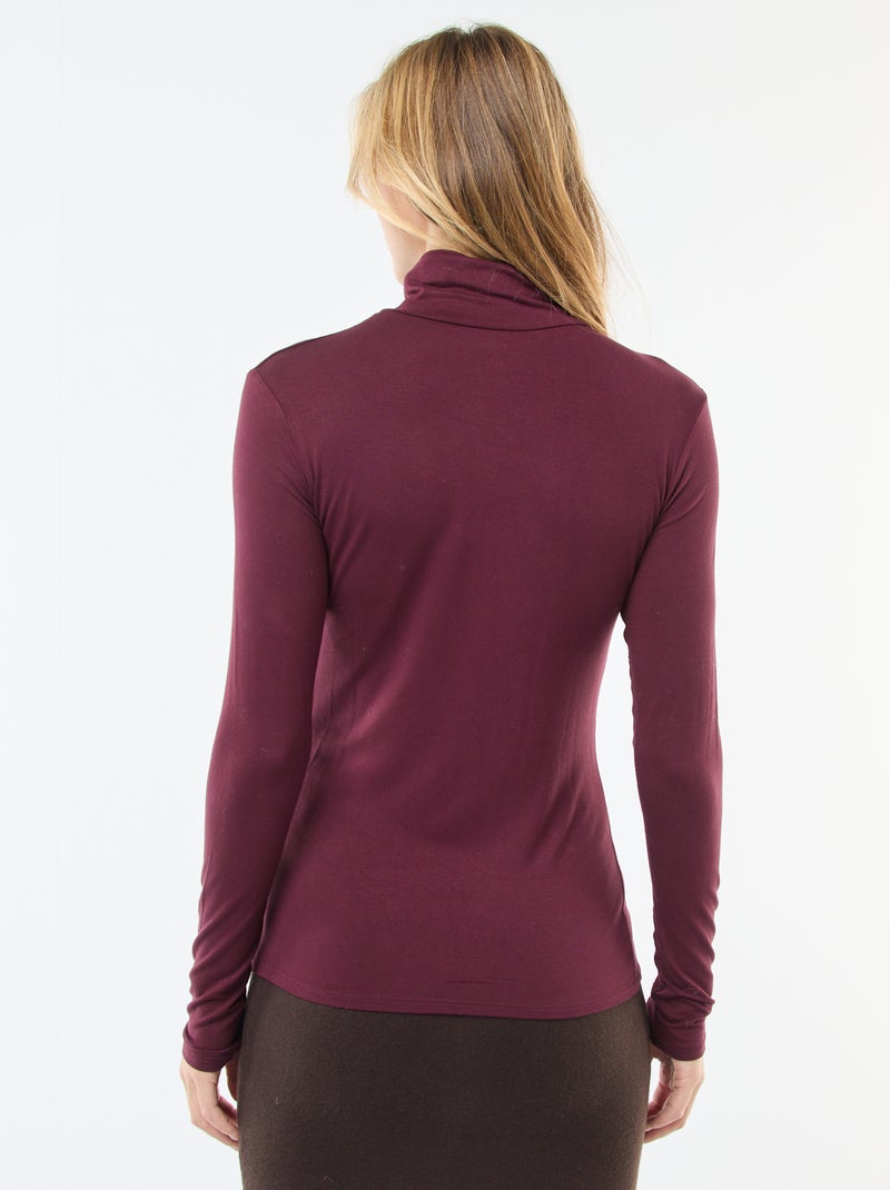 Camisola interior de gola alta e mangas compridas Vermelho - Kiabi