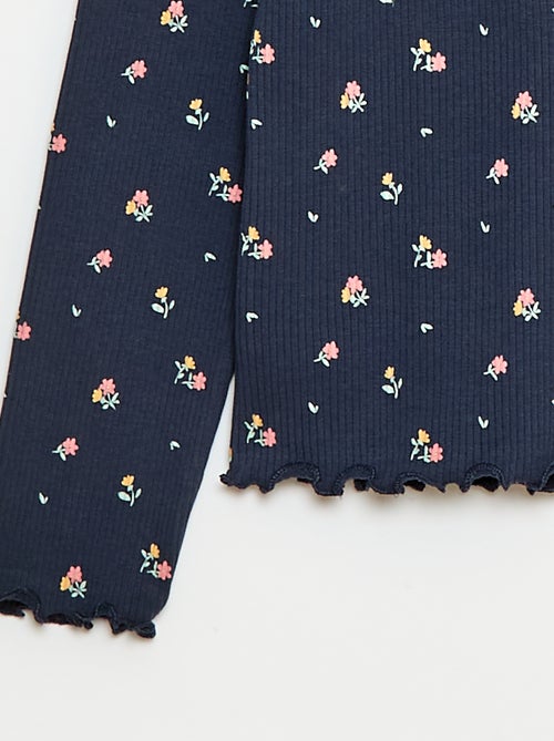 Camisola interior de gola alta em algodão canelado - Kiabi