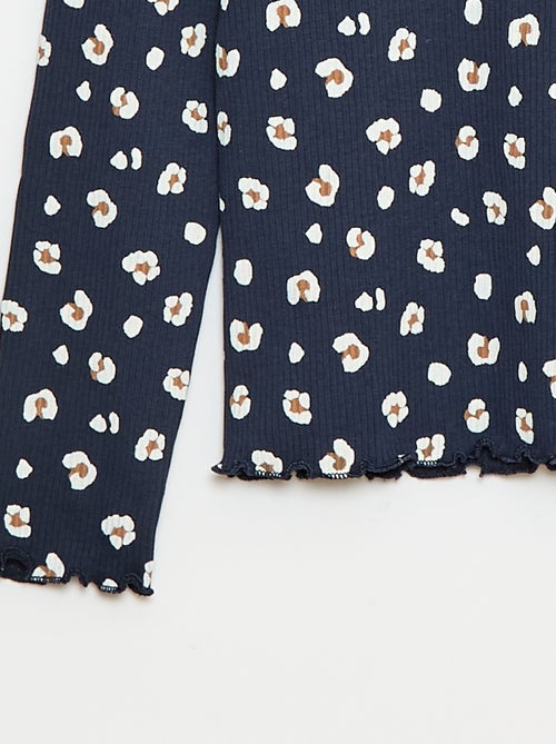 Camisola interior de gola alta em algodão canelado - Kiabi