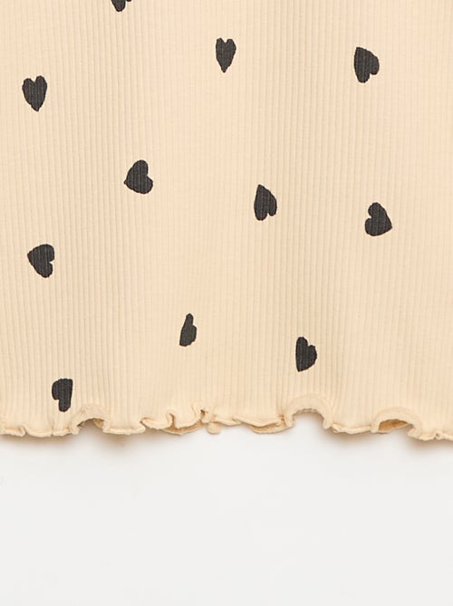 Camisola interior de gola alta em algodão canelado - Kiabi