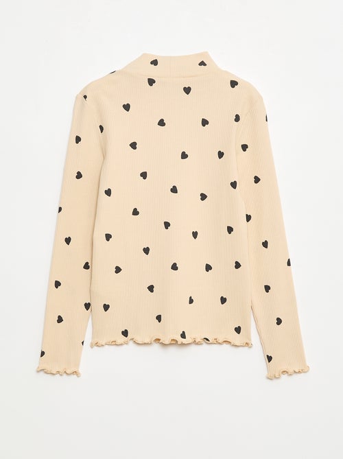 Camisola interior de gola alta em algodão canelado - Kiabi