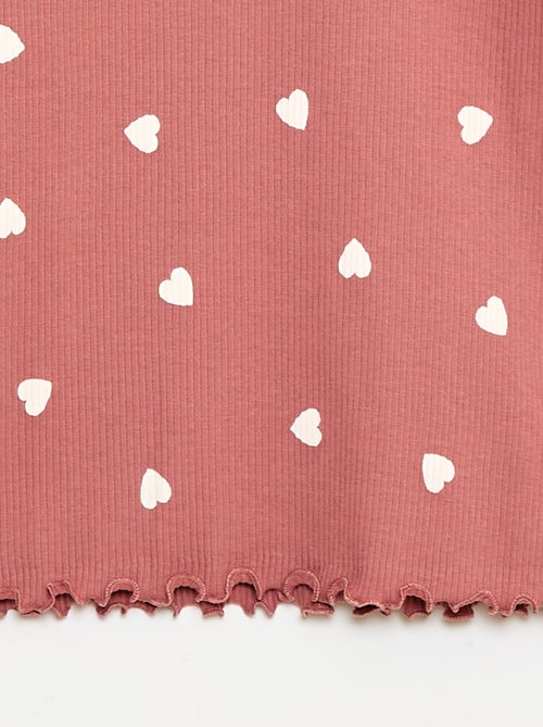 Camisola interior de gola alta em malha canelada de algodão - Kiabi