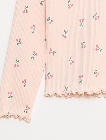 Camisola interior de gola alta em malha de algodão