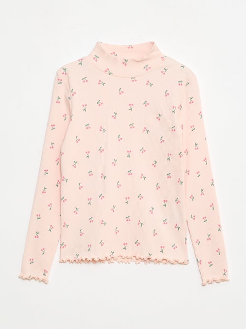 Camisola interior de gola alta em malha de algodão - Kiabi