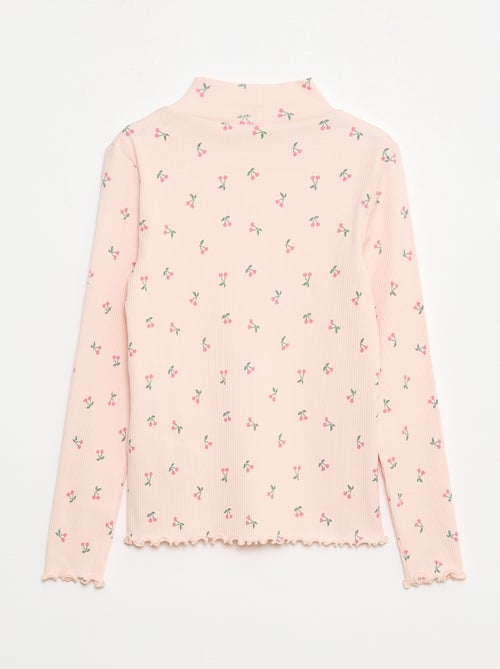 Camisola interior de gola alta em malha de algodão - Kiabi