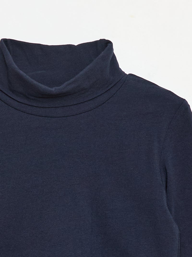 Camisola interior de gola alta lisa Azul - Kiabi