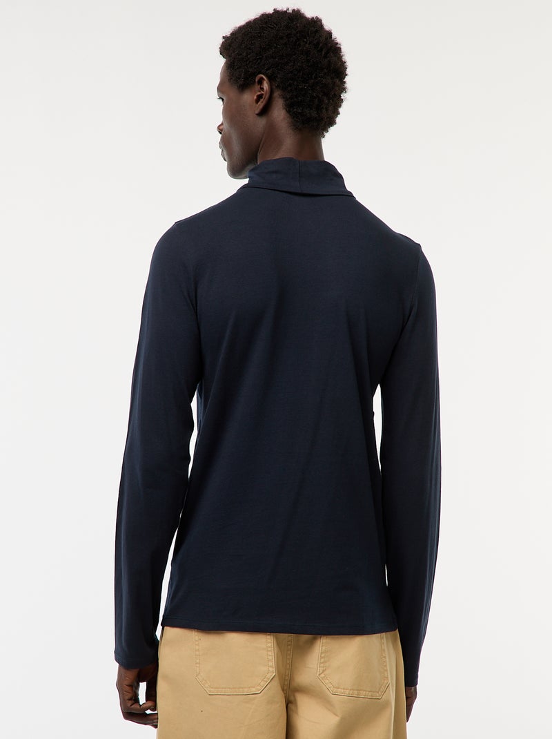 Camisola interior de gola alta lisa Azul - Kiabi